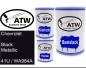 Preview: Chevrolet, Black Metallic, 41U / WA984A: 500ml Lackdose + 500ml Klarlack + 250ml Härter - Set, von ATW Autoteile West.